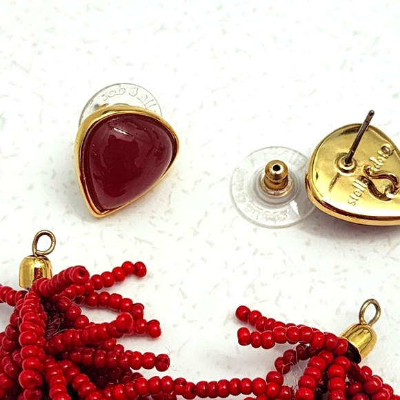 Stella & Dot red tassel earrings - Picture 2 of 2